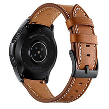 Aimtel compatible Samsung Galaxy Watch(42mm) Bands,20mm Genuine Leather Strap Wrist Replacement Band Stainless Steel Clasp compatible Samsung Galaxy Watch SM-R810/R815 Smart Watch(Brown)