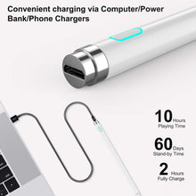 CiSiRUN Stylus Pen Compatible with Apple pencil Touch Screen Pen Capacitive Rechargeable Styli with 1.5mm Ultra Fine Tips Compatible with iPads/Tablets/iPhones/Samsung/Lenovo/LG&HTC with Two Caps