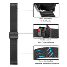 TRUMiRR Replacement for HUAWEI Watch GT 2 46mm/Huawei Watch GT Elegant Women Strap, Stainless Steel Watchband Woven Mesh Metal Strap Sports Replacement for Huawei Watch GT Elegant/Amazfit GTR 47mm