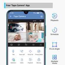 TP-Link Baby Monitor, Security Camera, Indoor CCTV, 360°rotational views, Works with Alexa&Google Home, No Hub Required, 1080p, 2-Way Audio, Night Vision, SD Storage, Free Tapo Camera App(Tapo C200)