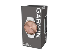 Garmin vivomove HR Hybrid Smart Watch (Small/Medium) – Rose-Gold with White Band