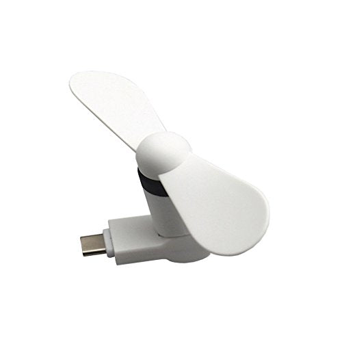 Autone 180 Degree Rotating Type C Cooling Fan For Android Xiaomi5 6 Huawei P9 P20 (White)