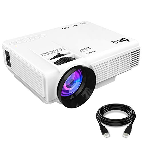 DR.Q Projector (Upgraded), Mini Projector, Video Projector with 170 Inch 1080P Support, 40000 Hours Lamp Life, Compatible with Fire TV Stick Game Console Chromecast PC Smartphone Tablet USB TF, White