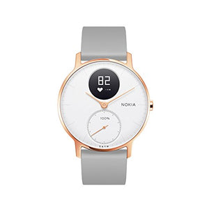 Nokia Steel HR Rose Gold Hybrid Smartwatch – Activity, Fitness and Heart Rate tracker, White, Grey Silicone
