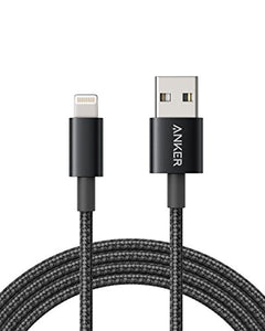 Anker 6ft Premium Double-Braided Nylon Lightning Cable, Apple MFi Certified for iPhone Chargers, iPhone X/8/8 Plus/7/7 Plus/6/6 Plus/5s, iPad Pro Air 2, and More (6 Feet, Black)