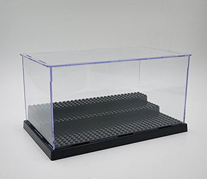 minifigures display case 3-layer clear case Black studs base by Papimax