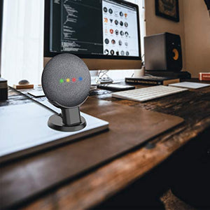 SPORTLINK Desk Mount for Google Home Mini and Nest Mini （2nd gen）, Improves Sound Visibility and Appearance, Smart Speaker Pedestal, Table Stand for Home Mini (Desk Holder-Black)