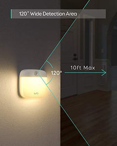 eufy Lumi Stick-On Night Light, 2nd Generation Warm White LED, Motion Sensor, Bedroom, Bathroom, Kitchen, Hallway, Stairs, Energy Efficient, Compact, 3-pack