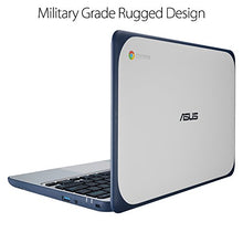 Asus C202SA-YS02 11.6" Ruggedized and Water Resistant Design Chromebook with 180 Degree Hinge, Dark Blue/Silver