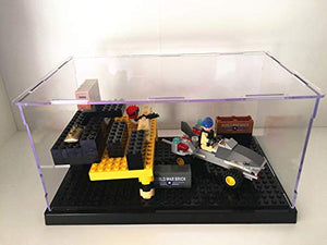 minifigures display case 3-layer clear case Black studs base by Papimax