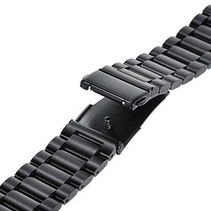 GOSETH compatible Samsung Galaxy Watch 42mm Strap,Solid Stainless Steel Metal Business Replacement Band with double button butterfly clasp for Samsung Galaxy SM-R810/SM-R815 Fitness Smart Watch-Black