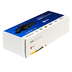 MAG 322w1 Latest Original Infomir Linux IPTV Set Top Box with Built-In Integrated Onboard WiFi (WLAN) HEVC H.265 the successor of 254, MAG 322 w1 with UK Plug + HDMI Cable
