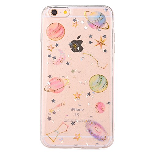 iPhone 7 Case,iPhone 8 Case Clear [With Free Tempered Glass Screen Protector],Mo-Beauty® Bling Shiny Cute Pattern Design Sparkle Glitter Shockproof Shining Fashion Style Soft Flexible TPU Silicone Gel Protective Shell Case Cover For Apple iPhone 7/8 4.7 I