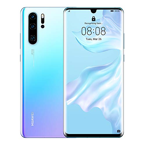 Huawei P30 Pro 128 GB 6.47 Inch OLED Display Smartphone with Leica Quad AI Camera, 8GB RAM, EMUI 9.1.0 Sim-Free Android Mobile Phone, Breathing Crystal, UK Version