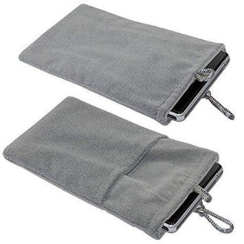 Deet® Soft Velvet iPhone 6 / 6S Mobile Phone Protective Pouch with Side Pocket [Grey]