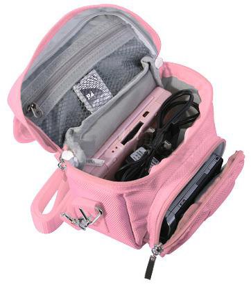 Orzly High Quality Multi Shoulder Bag for  Nintendo DS (Suitable for Versions of DS with a folding screen):DS / DS Lite / 3DS / 3DS XL / New 3DS / New 3DS XL / 2DS XL) - Portable Bag with Carry Handle and Adjustable Shoulder Strap, Belt Clip, Pink