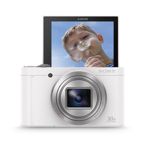 Sony DSCWX500 Digital Compact High Zoom Travel Camera with 180 Degrees Tiltable LCD Screen (18.2 MP, 30 x Optical Zoom, Wi-Fi, NFC) - White