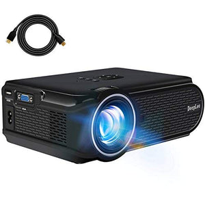 Home Projector, Deeplee DP90 2000 Lumen Mini LED Projector with HDMI / VGA / USB / SD for Home Cinema Movie, Video Game, Party and Soccer Match, Support DVD PC Laptop TV Smartphone PS3 PS4 Xbox Wii