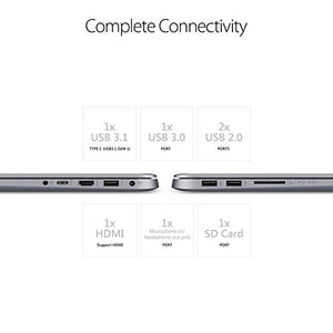 ASUS VivoBook Slim S410UA-BV134T 14-Inch Laptop (Grey) - (Intel Core i5-8250U, 8 GB RAM, 512 GB SSD, Windows 10)