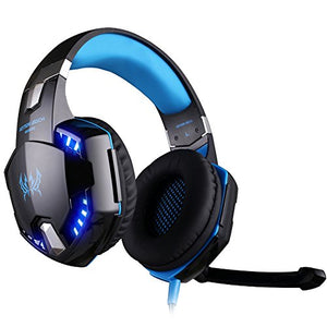 EasySMX Comfortable LED 3.5mm Stereo Gaming LED Lighting Over-Ear Headphone Headset Headband with Mic for PC Computer Game with Noise Cancelling & Volume Control