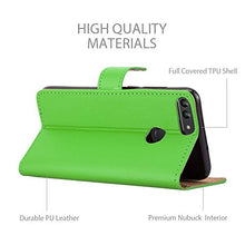 Huawei P Smart Case - Luxury PU Leather Wallet Case Magnetic Closure Flip Stand View Cover Protective Card Holder Case Cover Pouch For Huawe P Smart Phone Case / Huawei Psmart Cover With Touch Stylus (Green)