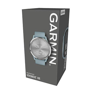 Garmin vivomove HR Hybrid Smart Watch (Small/Medium) - Silver with Seafoam Band