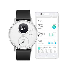 Nokia | Steel HR Hybrid Smartwatch - Activity Tracker, Heart Rate Monitor, Sleep Monitor, Water Resistant Smart Watch - Black Silicone Band (Silver/White, 36mm)