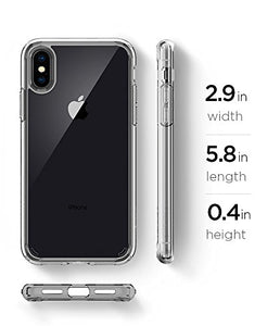 Spigen Ultra Hybrid iPhone X Case with Air Cushion Technology and Clear Hybrid Drop Protection for Apple iPhone X (2017) - Crystal Clear