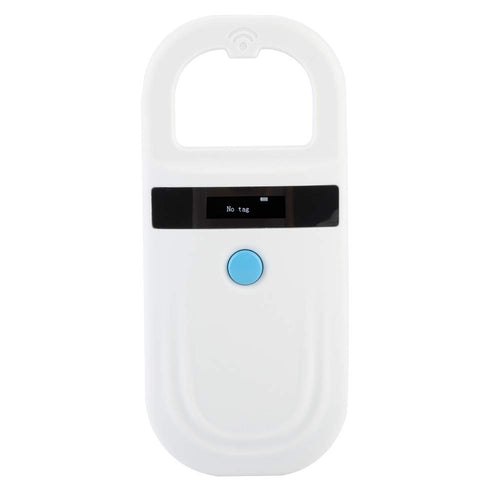 Microchip Reader RFID 134.2Khz, Pet ID Microchip Scanner with 0.91 Inch High Brightness OLED Display 128 Pieces of Tag Information Storage for Animal Tracking