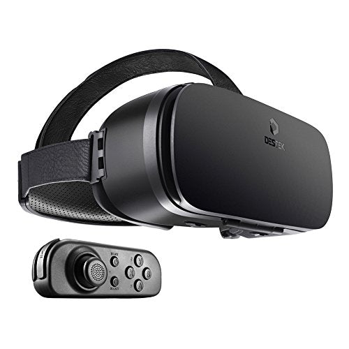 DESTEK V4 VR, 103°FOV, Eye Protected HD Virtual Reality Headset w/Controller, Touch Button for iPhone Xs/XR/Xs Max X X 8 7 6 6s plus, Samsung S9 S8 S7 S6/Plus/Edge Note 9 8, w/ 4.5-6.0in Screen