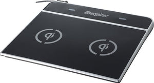 Energizer Universal Dual Qi Wireless Charger Induction Charging Pad Mat + USB Port Station - for Qi-Enabled Devices like Samsung Galaxy S8, S8+, S6/S7 Edge/Plus, Note 5, Google Nexus - UK Mains Plug