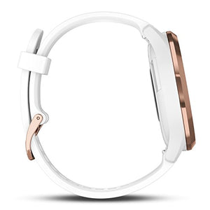 Garmin vivomove HR Hybrid Smart Watch (Small/Medium) – Rose-Gold with White Band