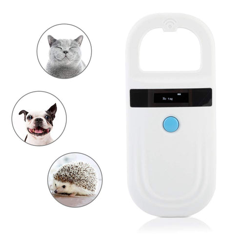 Microchip Reader RFID 134.2Khz, Pet ID Microchip Scanner with 0.91 Inch High Brightness OLED Display 128 Pieces of Tag Information Storage for Animal Tracking