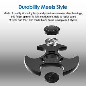 Helect Fidget Hand Spinner Toy High Speed Stainless Steel Bearing and Zinc Alloy Body Anxiety Relief Toys Tri-Spinner (Black)