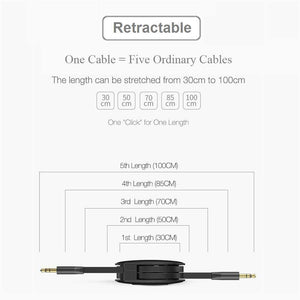 REALMAX® Universal Aux Audio Cable 1m 2m 3m 5m 10m for Car Stereo to iPhone 6 5 4 iPod iPad Tablet MP3 PC 3.5mm Male Jack (1m Aux Cable)