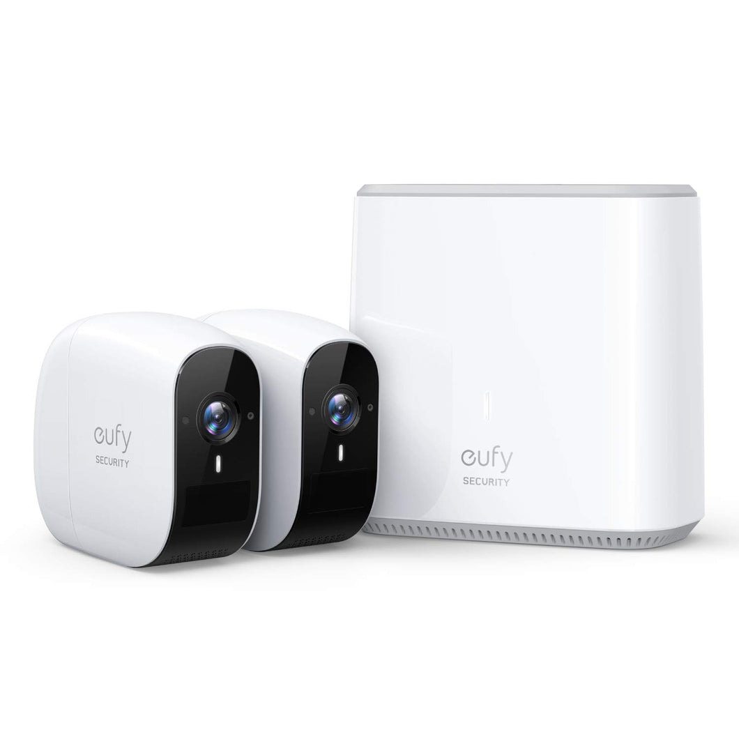 eufy Security Wireless Home Security Camera System, eufyCam E 365-Day Battery Life, 1080p HD, IP65 Weatherproof, Night Vision, Compatible with Amazon Alexa, 2-Cam Kit, No Monthly Fee