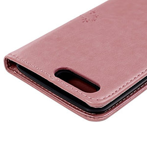One Plus 5 Case Owl & Tree Premium PU Leather Wallet Flip Case Cover Smart Stand Case Card Slots With 1 x Touch Pen and 1x Dust Plug Phone Case for One Plus 5 - Pink