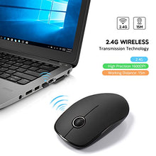 Wireless Mouse【Silent & Ultra-Slim, Convenient & Portable】VicTsing Comfortable 2.4G Ergonomic Full Size Cordless Mice Easy Connect with Laptop/PC/Windows/Mac etc.-Intelligent Energy Saving, Black