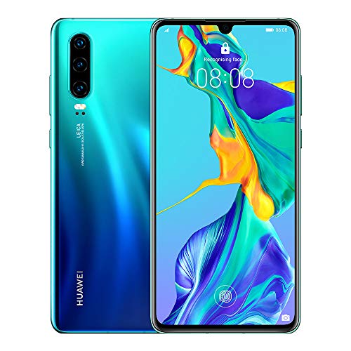 Huawei P30 128 GB 6.1 Inch OLED Display Smartphone with Leica Triple Camera, 6GB RAM, EMUI 9.1.0 Sim-Free Android Mobile Phone, Aurora, UK Version