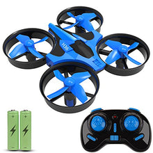 JoyGeek Mini Drone for Kids, RC Quadcopter with 2.4G 4CH 6 Axis Headless Mode, 360° UFO Mini Quadcopter Drone, Flips & Rolls Remote Control One Key Return Helicopter ( Blue )