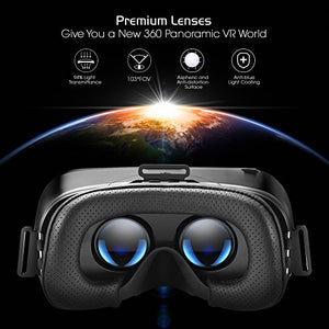 DESTEK V4 Daydream View, 103°FOV, Eye Protected HD VR Headset w/Daydream Controller,Touch Button for Daydream Smartphones w/ 4.5-6.0in Screen