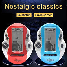 Gaoominy Retro Classic Tetris Handheld Game Players Childhood Electronic Games Toys Led Game Console With Big Screen Black+Silver