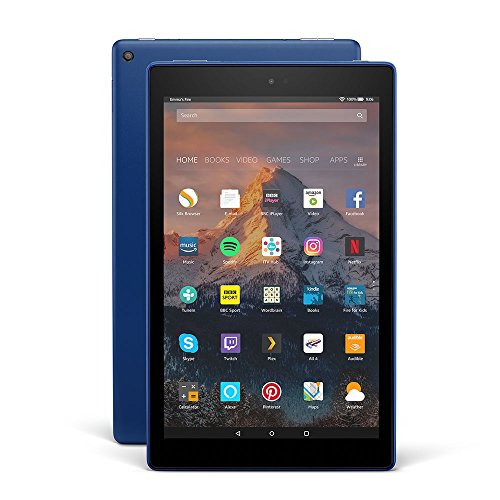 Fire HD 10 Tablet with Alexa Hands-Free, 10.1” 1080p Full HD Display, 32 GB, Marine Blue – with Special Offers