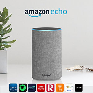 Amazon Echo (2nd generation) - Smart speaker with Alexa - Heather Grey Fabric