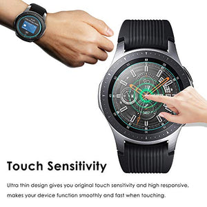 CAVN Samsung Galaxy Watch 46mm Screen Protector, [4 Packs] Waterproof Tempered Glass Screen Protection Cover Saver for Samsung Galaxy Watch [High Sensitively] [HD Clear] [Anti-Scratch] [Anti-Bubble]