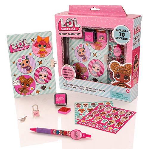 LOL Surprise Lockable Secret Diary & Stampers Stationery Set – Girls Journal Notebook With Pad Lock