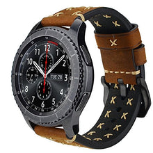 iBazal 22mm Watch Strap Leather Quick Release Watch Strap - Choice of Color Compatible Samsung Gear S3 Frontier/Classic SM-R760, Samsung Galaxy Watch 46mm, Moto 360 2nd Gen 46mm etc. - Chic Brown