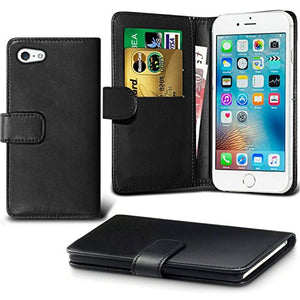 iPhone 7 Case, iPhone 8 Case DN-TECHNOLOGY® Apple iPhone 7/8 Phone Cover, High Quality [Flip Case] [Book Wallet Case] [Card Holder Case] [Shockproof Case][Leather Wallet Case] With ID Holder Feature (Compatible With iPhone 7/8 Screen Protector) (Black)