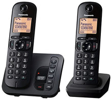 Panasonic KX-TGC222EB Digital Cordless Phone with LCD Display - Black (Pack of 2)