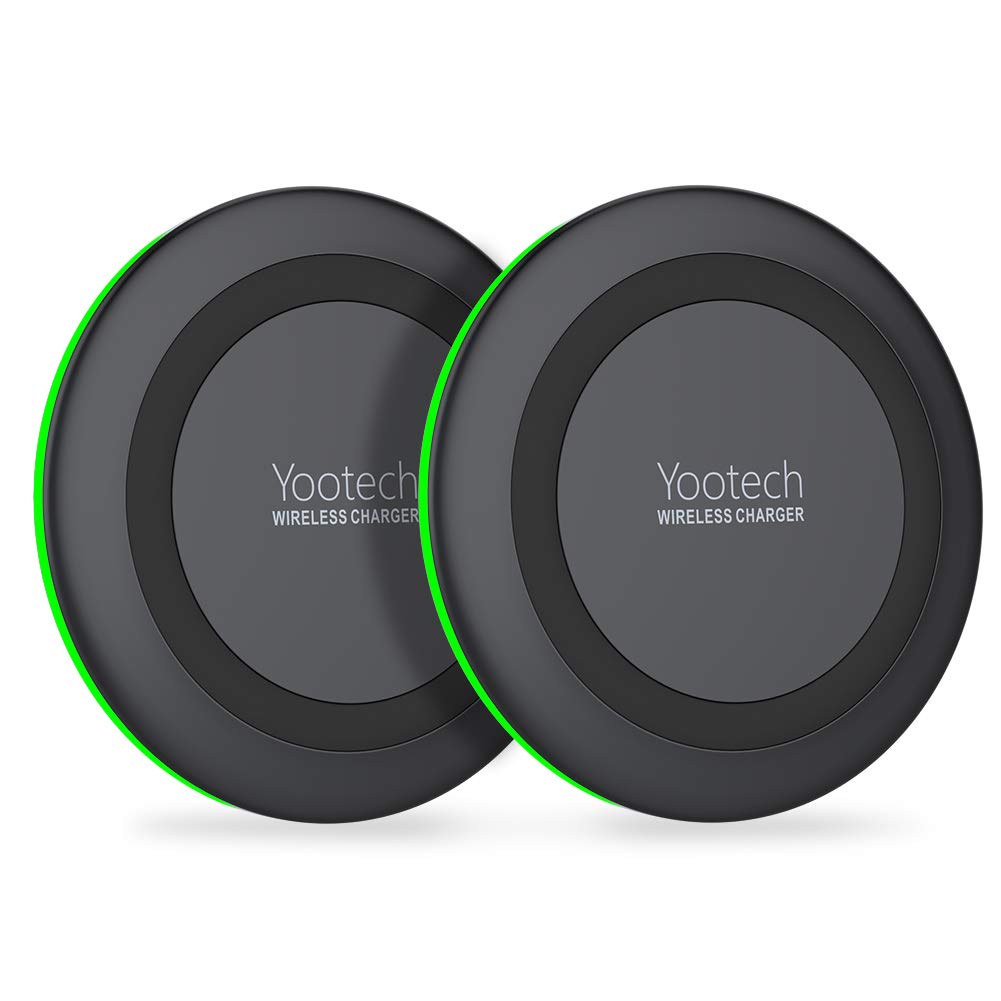 yootech 2 Pack Wireless Charger Qi-Certified 10W Wireless Charging Compatible with iPhone 11/11 Pro/11 Pro Max/Xs MAX/XR/XS/X/8/8 Plus,Galaxy Note 10/Note 10 Plus/S10/S10 Plus/S10E/S9(No AC Adapter)